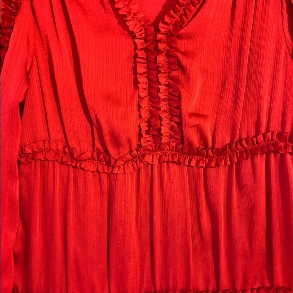 NWTChelsea & Violet Big Girls Satin Ruffle Long Sleeve Tiered holiday dress